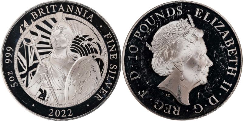 2022 Britannia 5oz Silver 10 Pounds. Commemorative Series. Queen Elizabeth II. T...