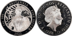 2022 Britannia 5oz Silver 10 Pounds. Commemorative Series. Queen Elizabeth II. Trial of the Pyx Test Piece. #5 of 6. Jessopp Facsimile Signature Label...