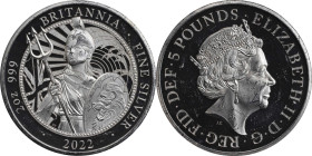2022 Britannia 2oz Silver 5 Pounds. Commemorative Series. Queen Elizabeth II. Trial of the Pyx Test Piece. #1 of 10. Jessopp Facsimile Signature Label...