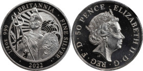 2022 Britannia 1/4oz Silver 50 Pence. Commemorative Series. Queen Elizabeth II. Trial of the Pyx Test Piece. #1 of 10. Jessopp Facsimile Signature Lab...
