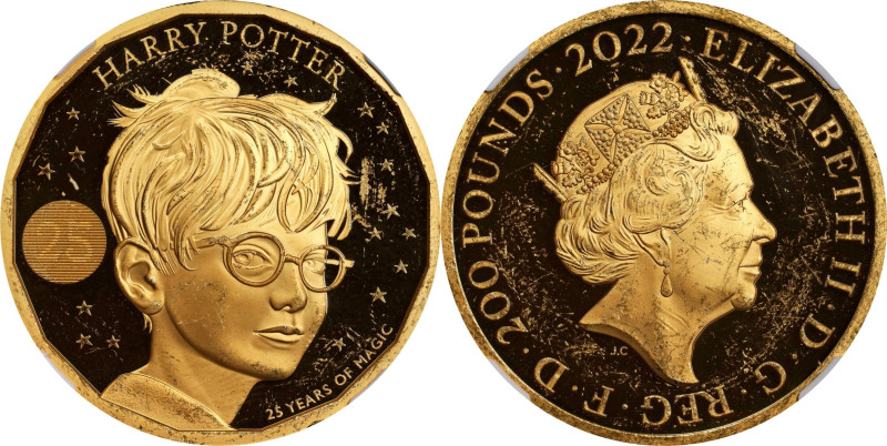 2022 Harry Potter 2oz Gold 200 Pounds. Philosopher's Stone 25th Anniversary. Tri...