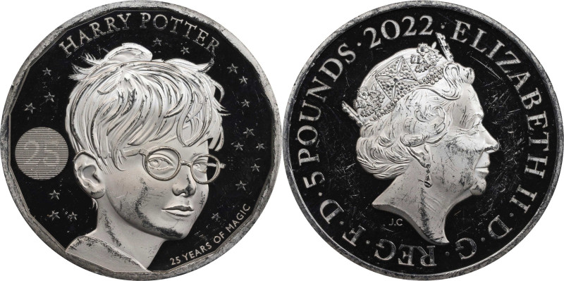 2022 Harry Potter 2oz Silver 5 Pounds. Philosopher's Stone 25th Anniversary. Que...