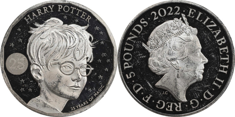 2022 Harry Potter 2oz Silver 5 Pounds. Philosopher's Stone 25th Anniversary. Que...