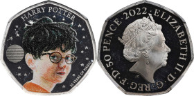 2022 Harry Potter Silver 50 Pence. Philosopher's Stone 25th Anniversary. Colorized. Queen Elizabeth II. Trial of the Pyx Test Piece. #3 of 10. Jessopp...