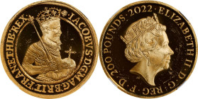2022 King James I 2oz Gold 200 Pounds. British Monarchs. Queen Elizabeth II. Trial of the Pyx Test Piece. #1 of 9. Jessopp Facsimile Signature Label. ...
