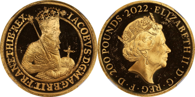 2022 King James I 2oz Gold 200 Pounds. British Monarchs. Queen Elizabeth II. Tri...