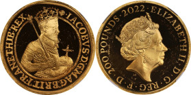 2022 King James I 2oz Gold 200 Pounds. British Monarchs. Queen Elizabeth II. Trial of the Pyx Test Piece. #5 of 9. Jessopp Facsimile Signature Label. ...