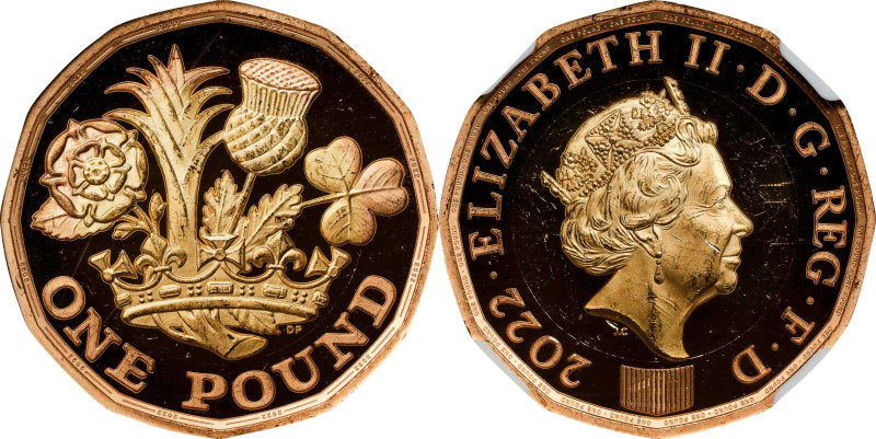 2022 Gold Pound. Queen Elizabeth II. Trial of the Pyx Test Piece. #2 of 6. Jesso...