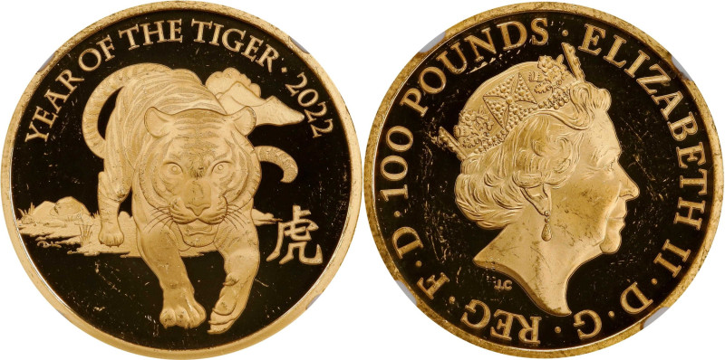 2022 Year of the Tiger Proof Set (4 Pieces). Queen Elizabeth II. Trial of Pyx Te...