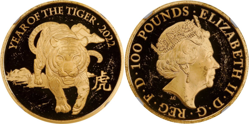 2022 Year of the Tiger Proof Set (4 Pieces). Queen Elizabeth II. Trial of Pyx Te...