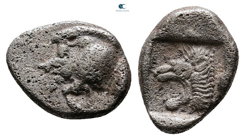 Mysia. Kyzikos circa 525-475 BC. 
Diobol AR

12 mm, 1,18 g



Very Fine