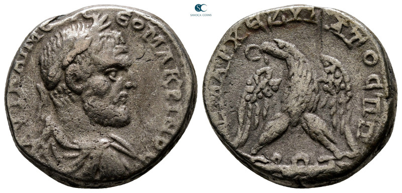 Judaea. Caesarea Maritima. Macrinus AD 217-218. 
Billon-Tetradrachm

25 mm, 1...