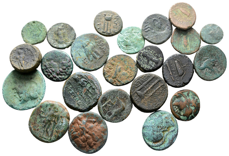 Lot of ca. 23 greek bronze coins (collectors tickets inkluded) / SOLD AS SEEN, N...