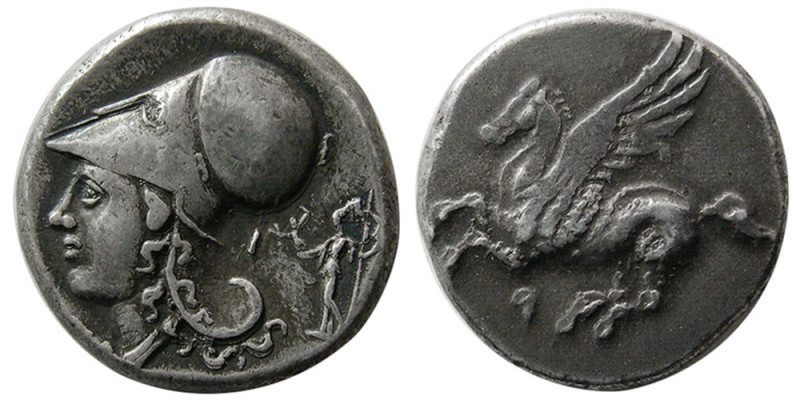 CORINTHIA. Corinth. Circa 375-300 BC. AR Stater (8.60 gm; 20 mm). Pegasos flying...