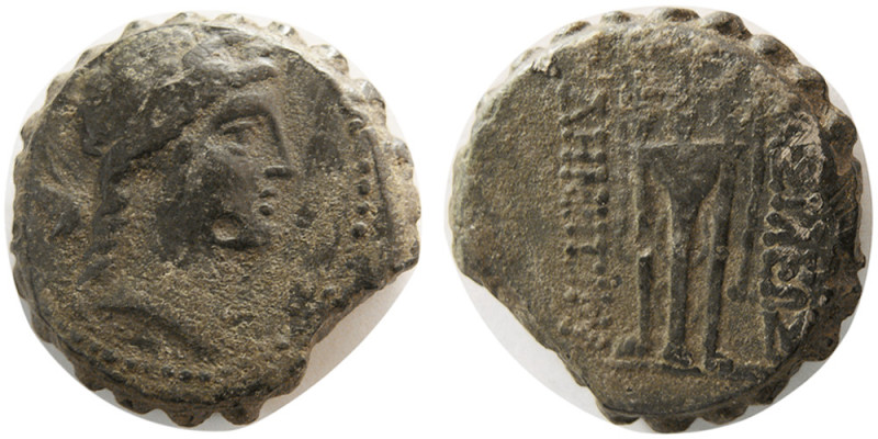 SELEUKID KINGS, Demetrios I, 162-150 BC. Serrated Æ (15.18 gm; 25 mm). Antioch m...