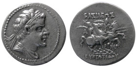 BAKTRIAN KINGS, Eukratides I. 170-145 BC. AR Drachm.