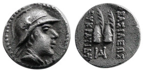 KINGS of BAKTRIA. Eukratides I. ca. 170-145 BC. AR Obol.