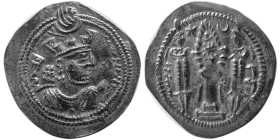 SASANIAN KINGS, Valkash. 484-488 AD. AR Drachm.