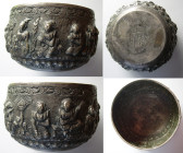 ANTIQUE BURMESE Silver Hand-Chased Bowl. Circa 1800-1850s