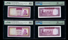 IRAN, Bank Melli. Pair of 100 Rials Bank Notes. Pick # 77. PMG-65 and 66.