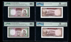 IRAN, Bank Markazi. Pair of 20 Rials Bank Notes. Pick # 78a. PMG-66.