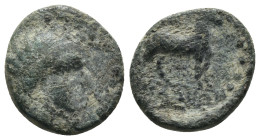 Aeolis. Aigai. (2.-1. Century BC). Bronze Æ. Obv: laureate head of Apollo right. Rev: goat standing right. Weight 1.68 gr - Diameter 13 mm