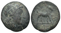 Aeolis. Aigai. (2.-1. Century BC). Bronze Æ. Obv: laureate head of Apollo right. Rev: goat standing right. Weight 3.67 gr - Diameter 17 mm