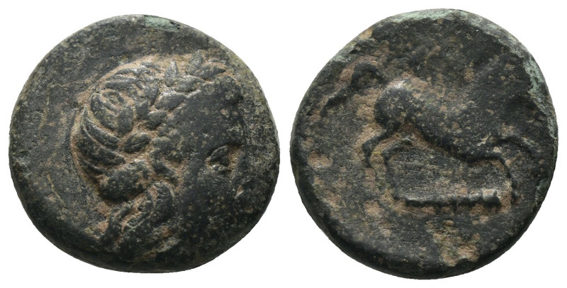 Ionia. Kolophon. (360-330 BC) Bronze Æ. Obv: laureate head of Apollo right. Rev:...