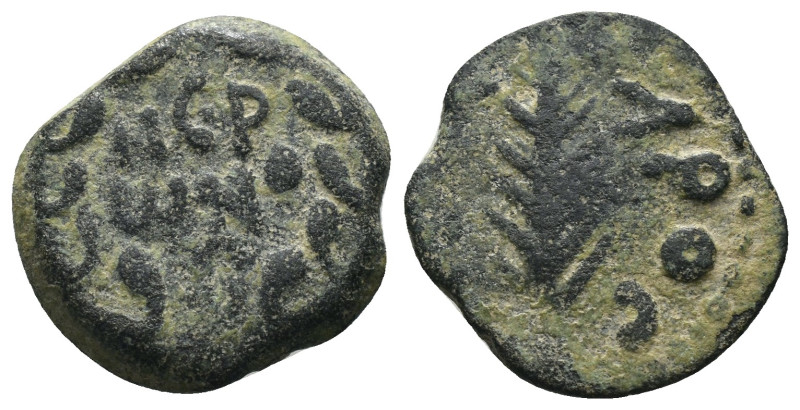 Judea. Porcius Festus. (59-62 AD). Æ Prutah. reign of Nero. Jerusalem. Weight 2....