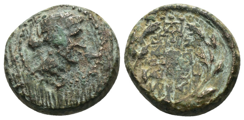 Lydia, Sardes, AE, 2nd-1st centuries BC.
Obv: Laureate head of Apollo right.
Rev...