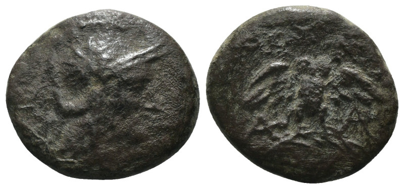 Mysia. Pergamon. (200-133 BC). Bronze Æ. Obv: helmeted head of Athena right. Rev...