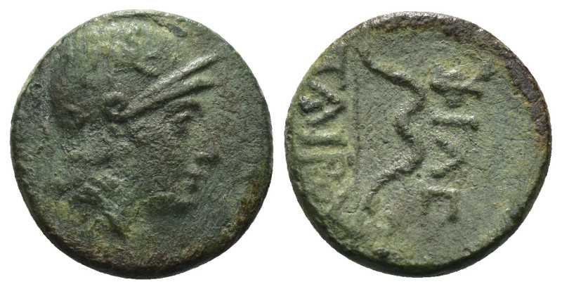 Mysia. Philetairos. (260-170 BC). Bronze Æ. Obv: head of Athena right. Rev: bow....