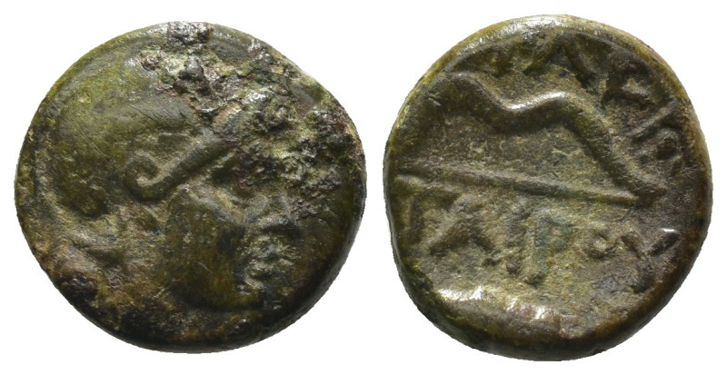 Mysia. Philetairos. (260-170 BC). Bronze Æ. Obv: head of Athena right. Rev: bow....