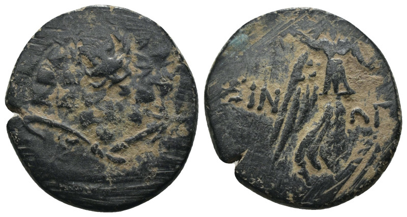 Pontos. Amisos. Mithradates VI. Eupator. (85-65 BC) Æ Bronze. Obv: Aegis facing....