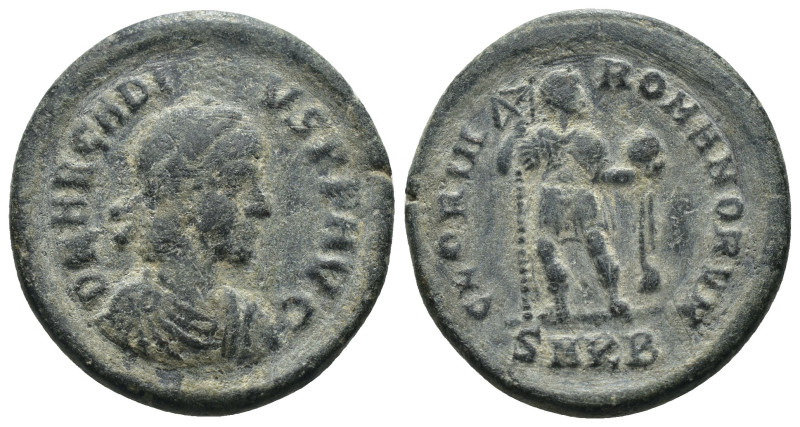 Arcadius. (383-388 AD). Follis. Cyzicus. Obv: D N ARCADIVS P F AVG. diademed and...