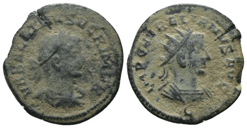 Aurelian / Vabalathus. (271-272 AD). Æ Antoninian. Antioch. Obv: VABALATHVS V C ...