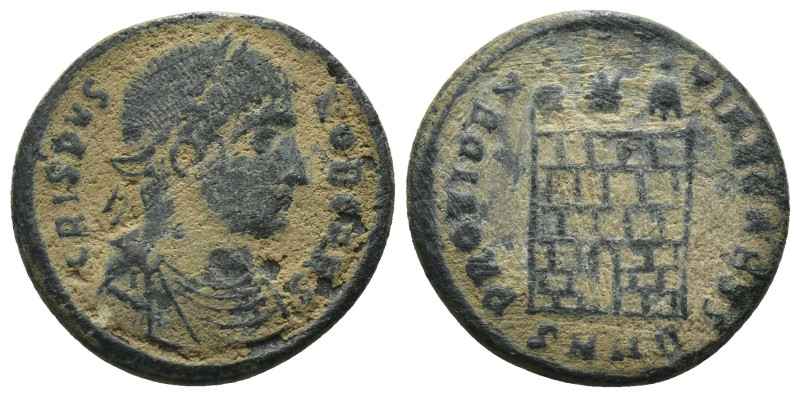 Crispus. (316-326 AD). Follis. Heraclea. Obv: FL IVL CRISPVS NOB CAES. laureate ...