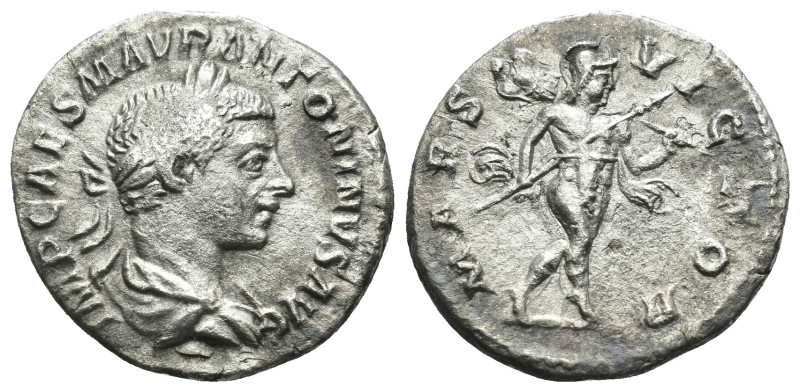 Elagabal. (219 AD). AR Denar. Rome. Obv: IMP CAES M AVR ANTONINVS AVG. laureate ...