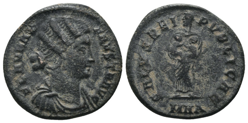 Fausta Flavia Maxima. (326-327 AD). Follis. Heraclea. Obv: FLAV MAX FAVSTA AVG. ...