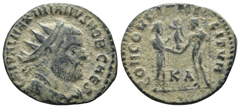 Maximianus. (285-295 AD). Æ Antoninian. Antioch. Obv: IMP CMA MAXIMIANVS PF AVG....