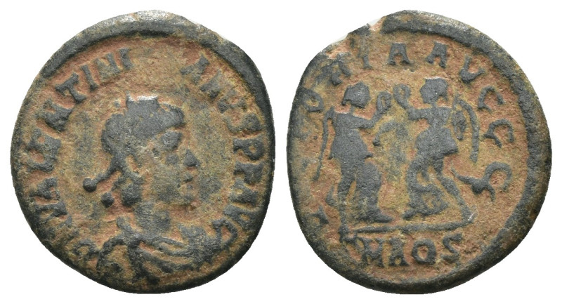 Valentinian II. (375-392 AD). Follis. Constantinople. Obv: D N VALENTINIANVS P F...