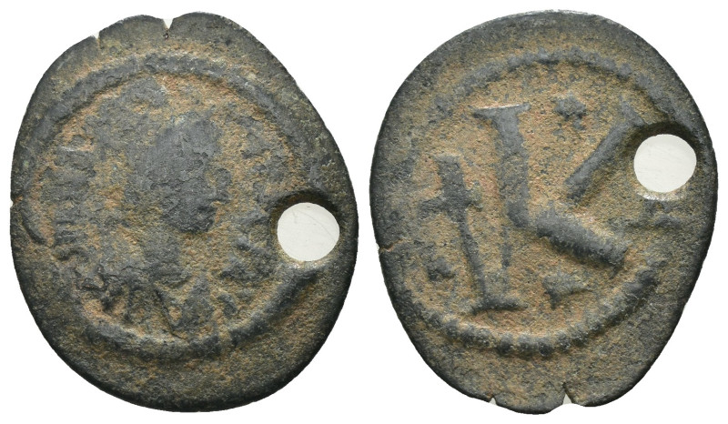 Anastasius I. (491-518 AD). 1/2 Follis. Constantinople. Obv: D N ANASTAIUS P P A...