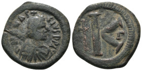 Anastasius I. (491-518 AD). 1/2 Follis. Constantinople. Obv: D N ANASTAIUS P P AVG. diademed bust of Anastasius right. Rev: ANNO / K. Weight 9.05 gr -...