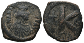 Anastasius I. (491-518 AD). 1/2 Follis. Constantinople. Obv: D N ANASTAIUS P P AVG. diademed bust of Anastasius right. Rev: ANNO / K. Weight 9.56 gr -...