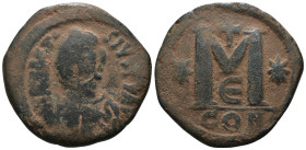 Anastasius I. (491-518 AD). Follis. Constantinople. Obv: D N ANASTAIUS P P AVG. diademed bust of Anastasius right. Rev: M / CON. Weight 15.77 gr - Dia...