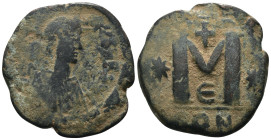 Anastasius I. (491-518 AD). Follis. Constantinople. Obv: D N ANASTAIUS P P AVG. diademed bust of Anastasius right. Rev: M / CON. Weight 16.20 gr - Dia...