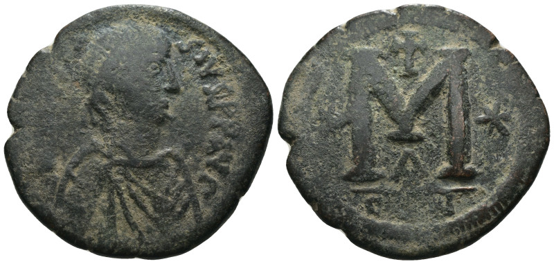 Anastasius I. (491-518 AD). Follis. Constantinople. Obv: D N ANASTAIUS P P AVG. ...