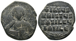 Basil II. and Constantine VIII. (1020-1028 AD). Follis. Constantinople. Obv: bust of Christ facing holding book. Rev: legend in four lines. Weight 10....