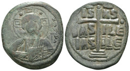 Basil II. and Constantine VIII. (1020-1028 AD). Follis. Constantinople. Obv: bust of Christ facing holding book. Rev: legend in four lines. Weight 10....