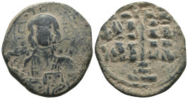 Basil II. and Constantine VIII. (1020-1028 AD). Follis. Constantinople. Obv: bust of Christ facing holding book. Rev: legend in four lines. Weight 10....